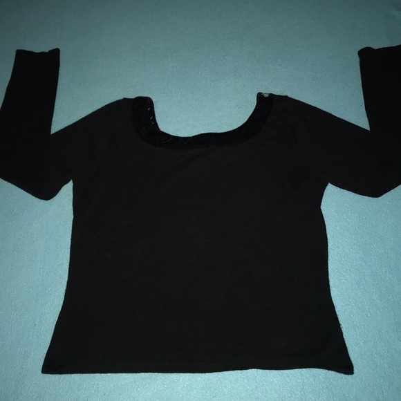 TIARA INTERNATIONAL jeweled details black long sleeve sweater NEW size L - Picture 3 of 7